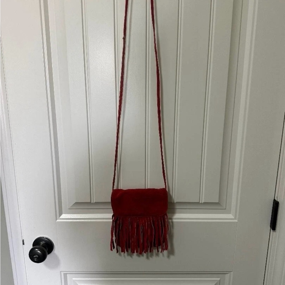 Red Fringe Crossbody Bag